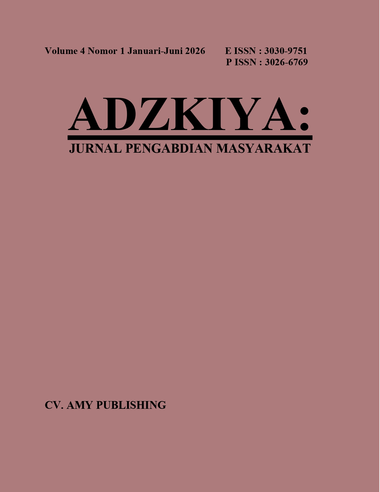 					View Vol. 4 No. 1 (2026): Adzkiya : Jurnal Pengabdian Masyarakat
				